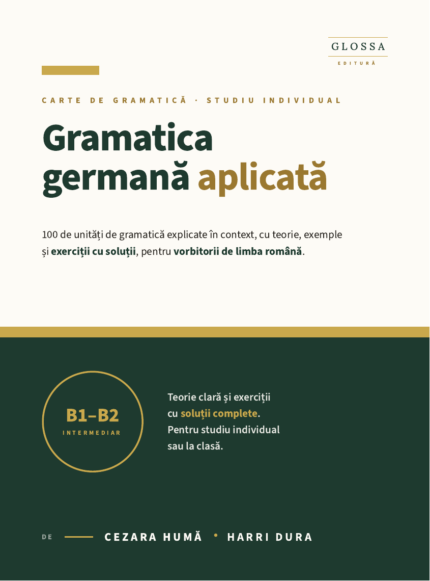 Coperta plană a cărții Gramatica germană aplicată